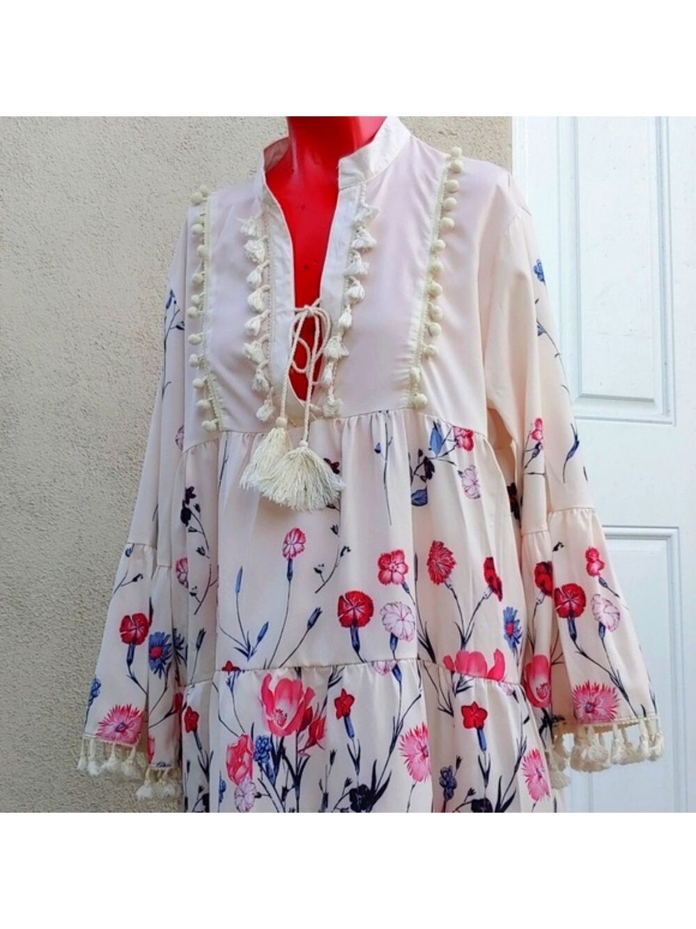 Women's Soft and Flowing Floral High Waist Lounge Dress, XXL - Picture 4 of 16